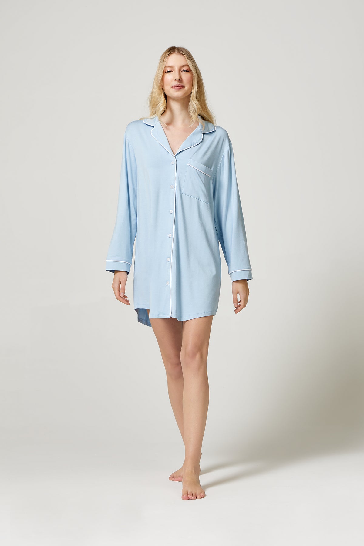 The Night Shirt Light Blue - Sleepwear - POCO by Pippa