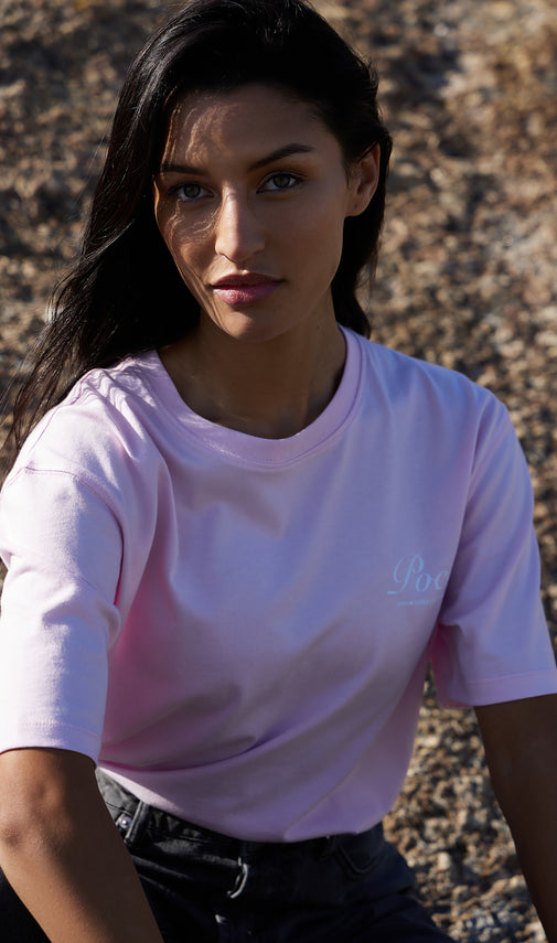 The Staple Script Tee Pink - T-shirts - POCO by Pippa