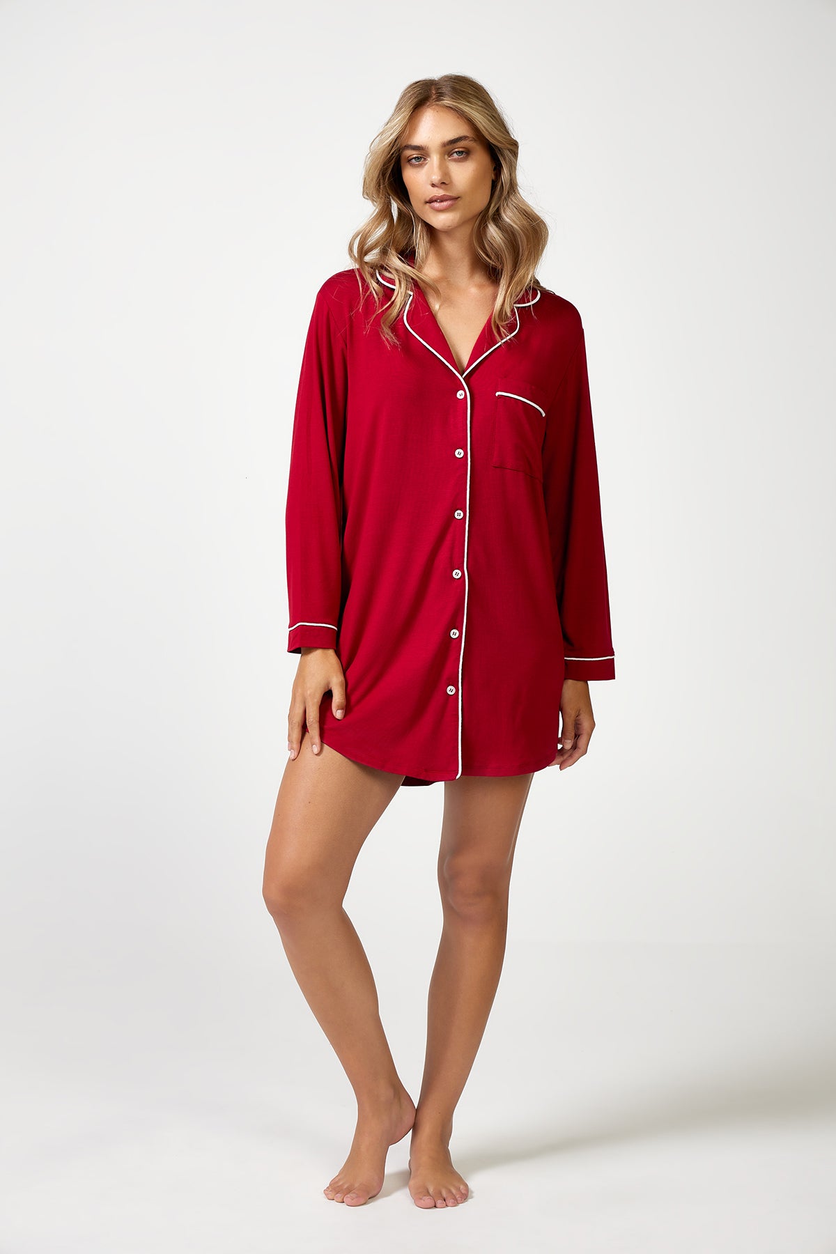 The Night Shirt Red - Pyjamas - POCO by Pippa