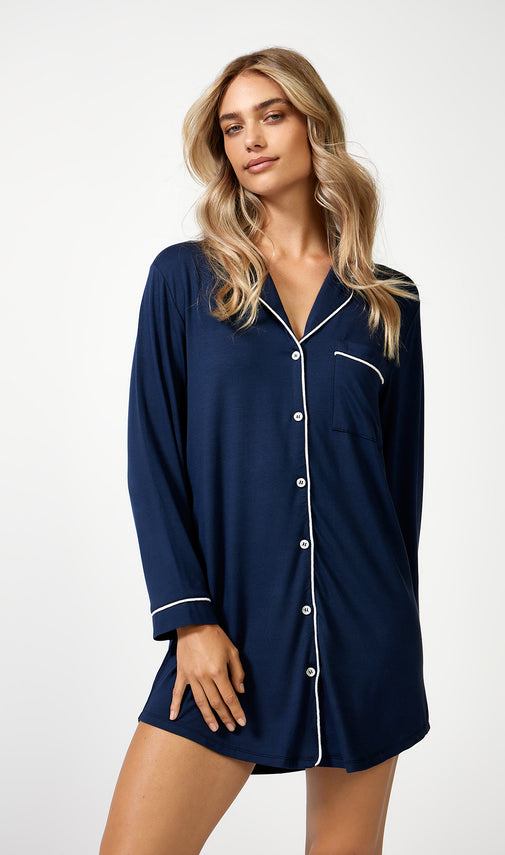 The Night Shirt Navy - Pyjamas - POCO by Pippa