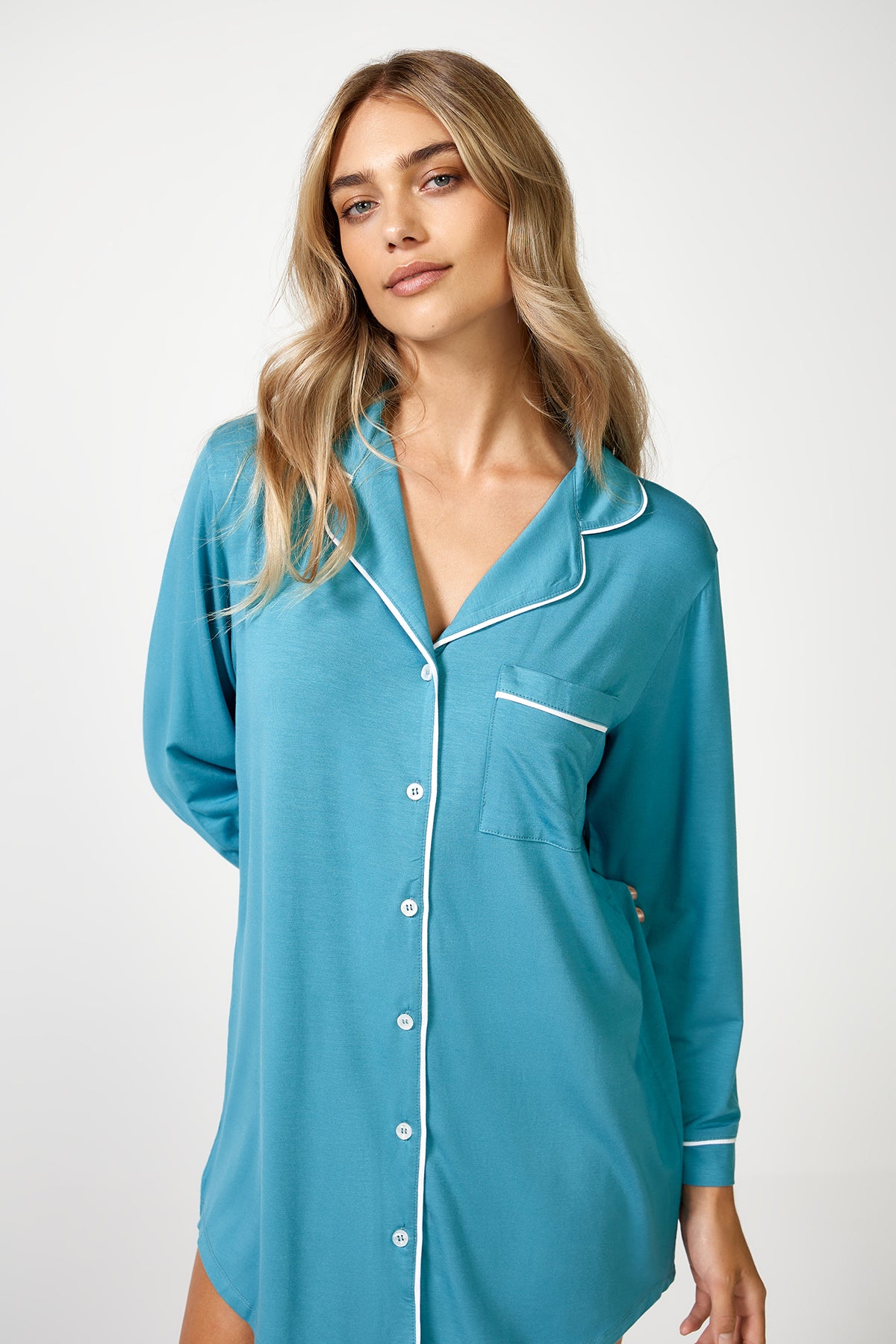 The Night Shirt Teal - Pyjamas - POCO by Pippa