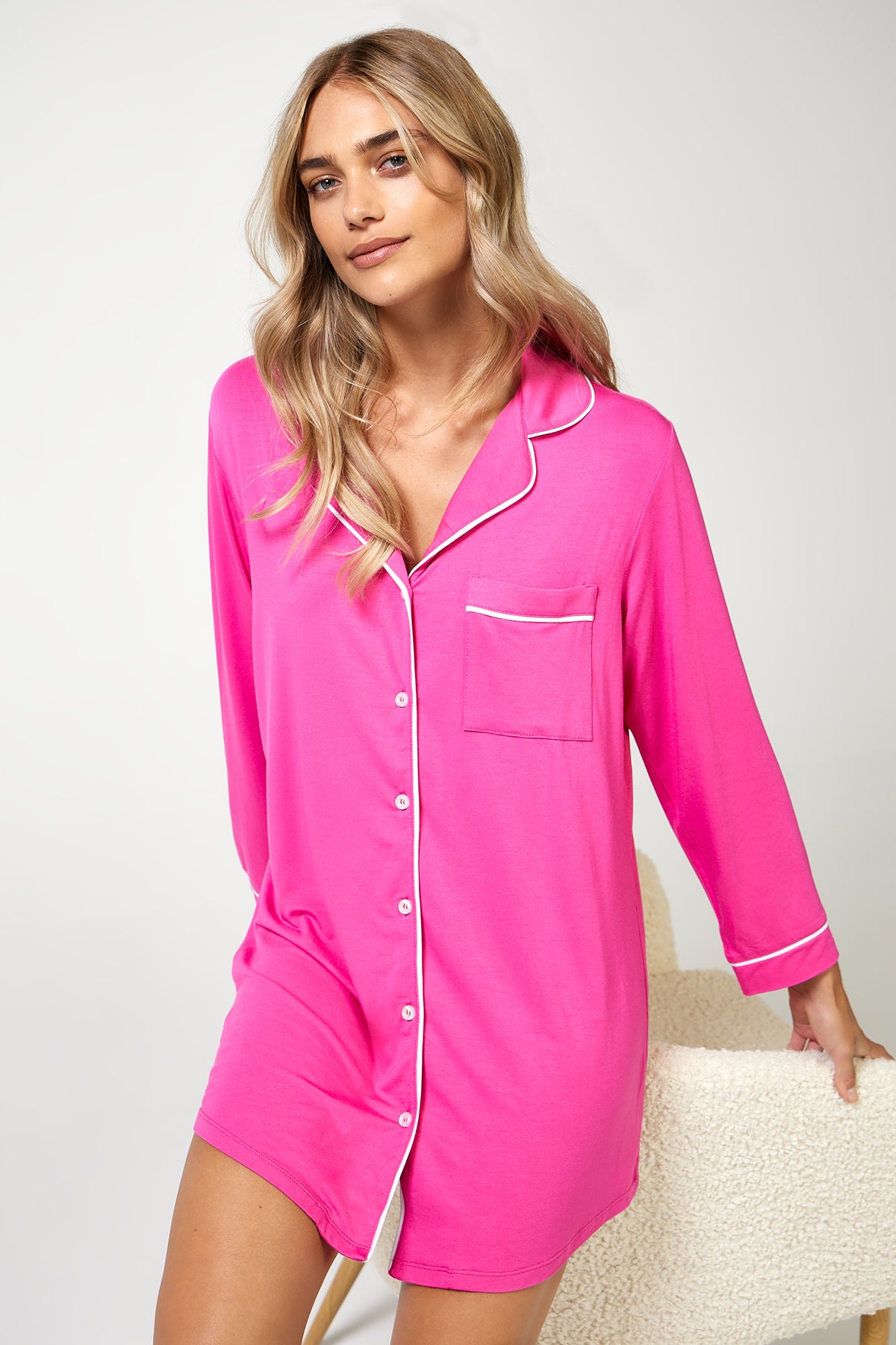 The Night Shirt Pink - Pyjamas - POCO by Pippa