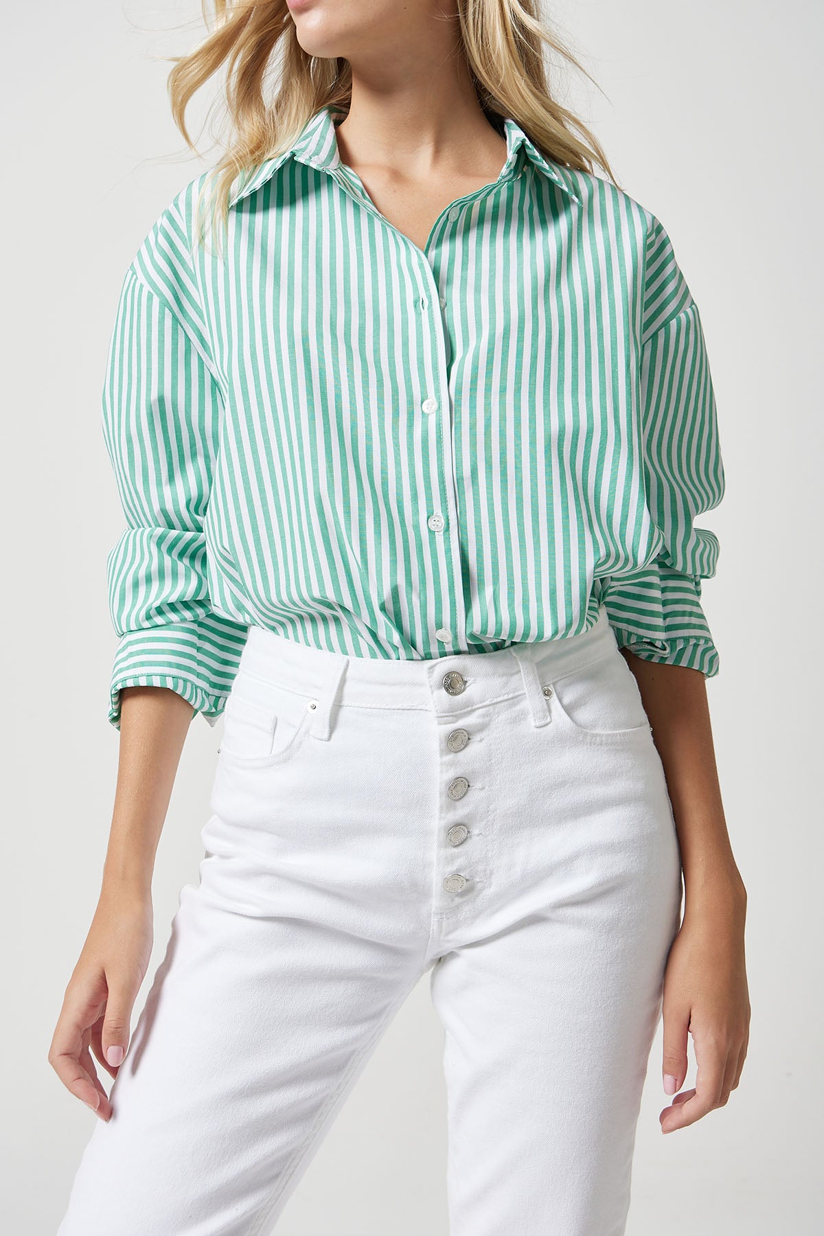 The Shirt - Stripe Green / White