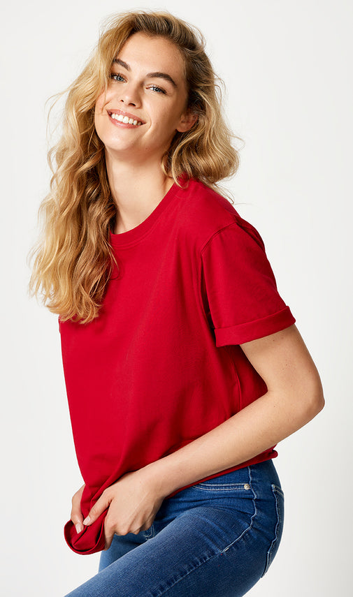 The Staple Tee Dark Red - T-shirts - POCO by Pippa