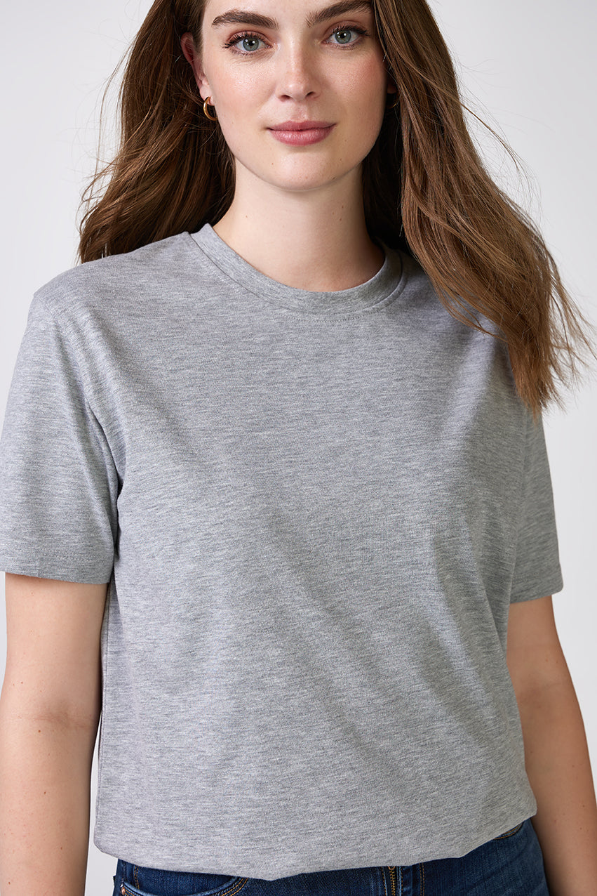 The Core Crew Tee Grey Marl - T-shirts - POCO by Pippa