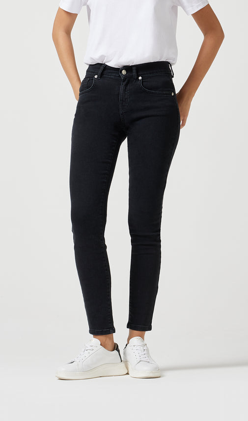 The Mid Rise Skinny Clean Black