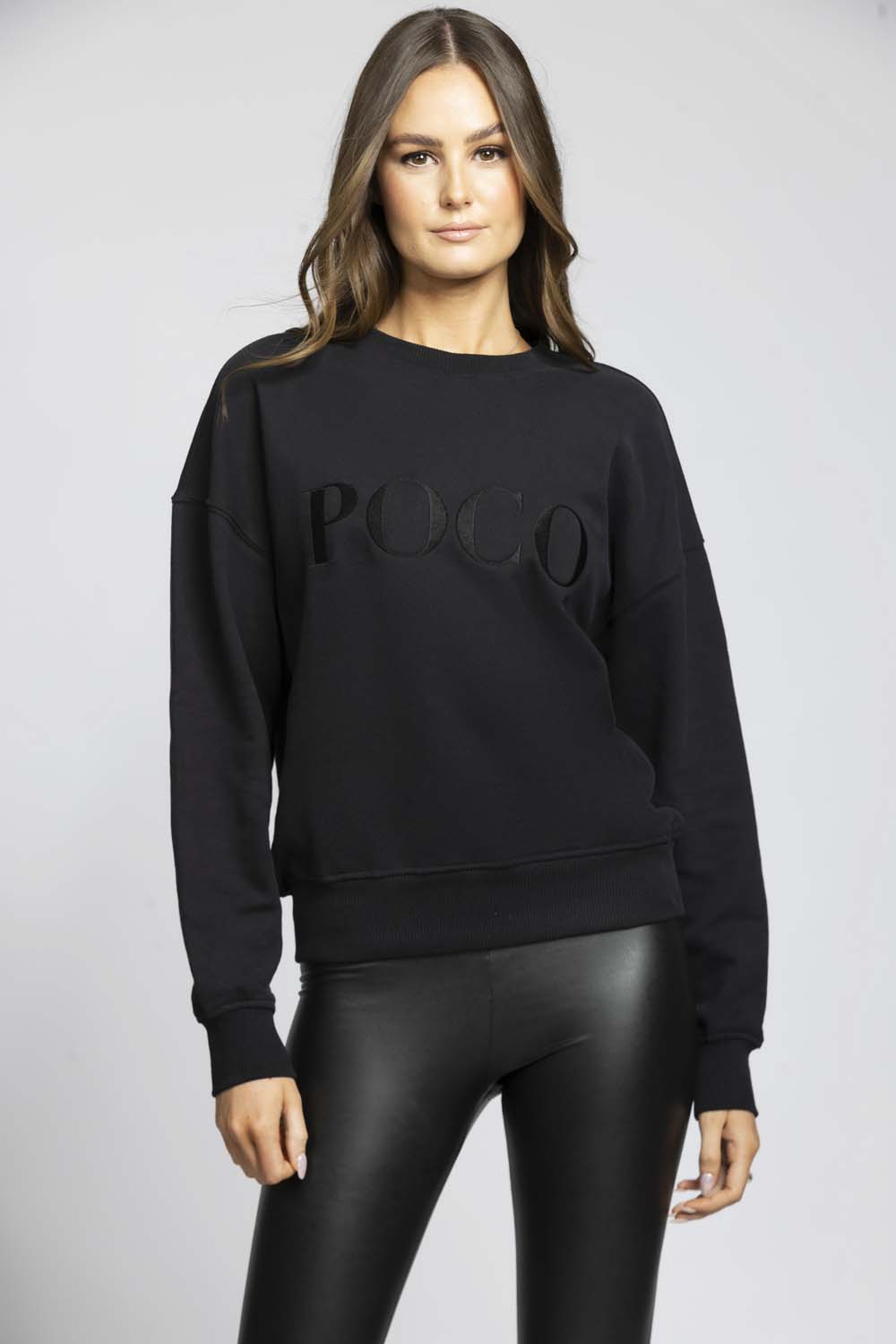 Poco Embroidery Sweatshirt Black