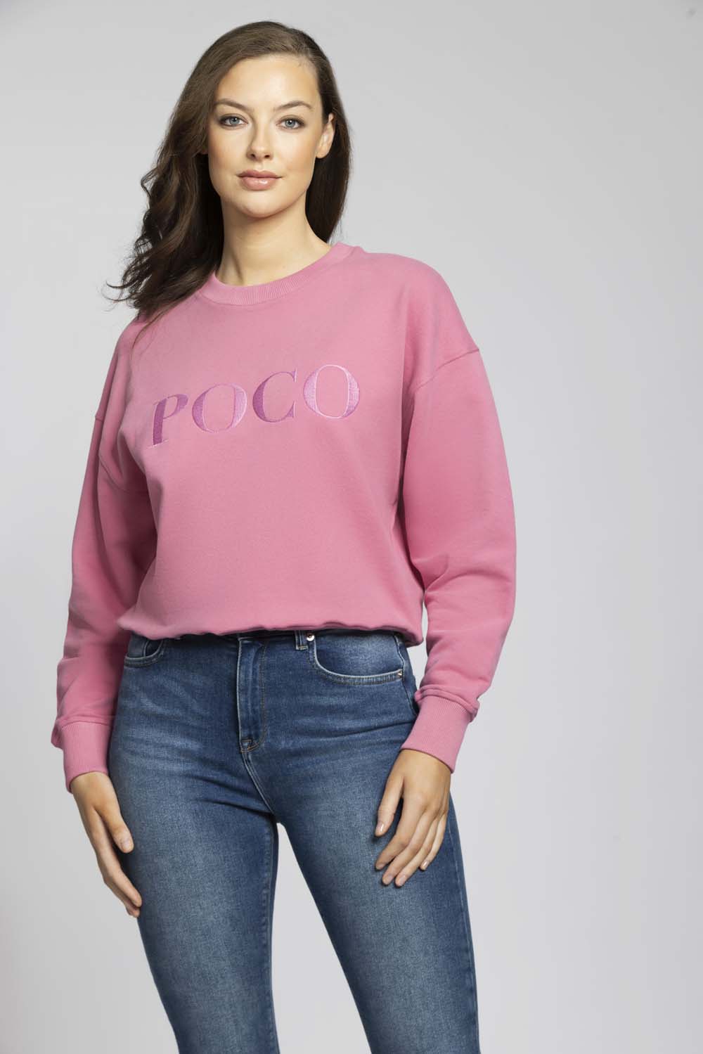Poco Embroidery Sweatshirt Pink